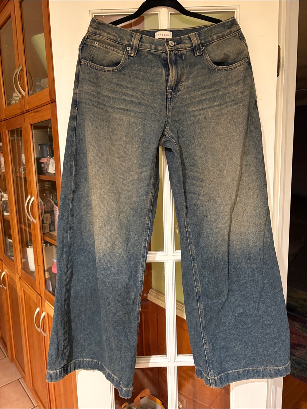 PacSun Wide-Leg Jeans in Faded Blue Wash